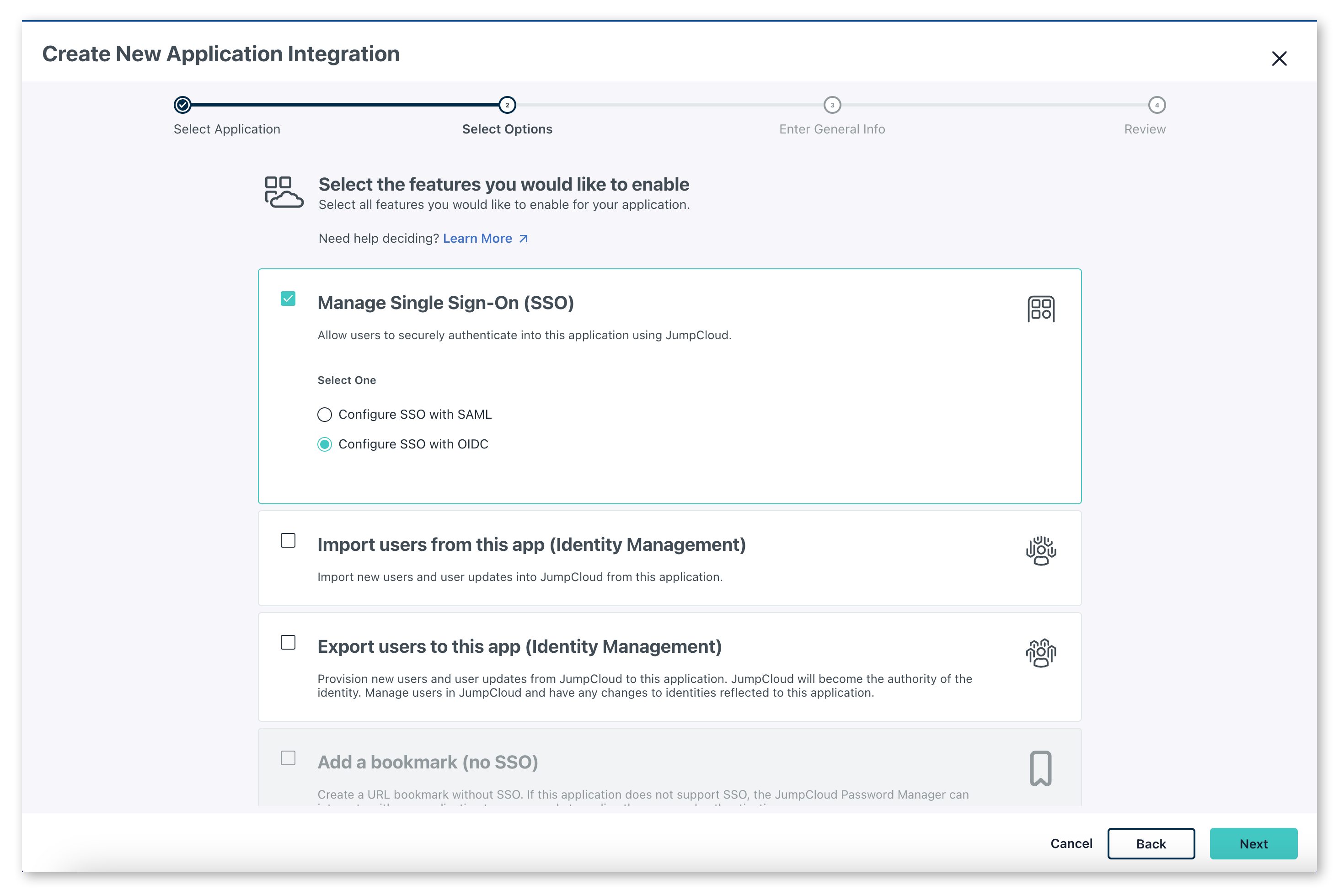 JumpCloud SSO configuration