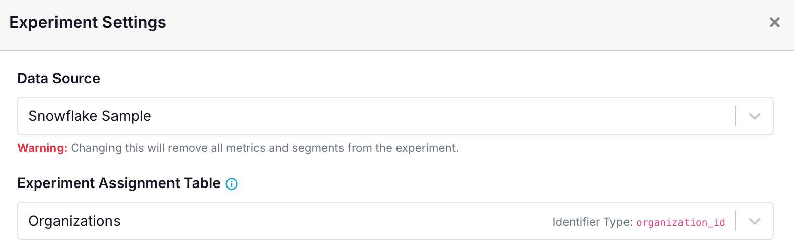 Configuring the Experiment Assignment Table