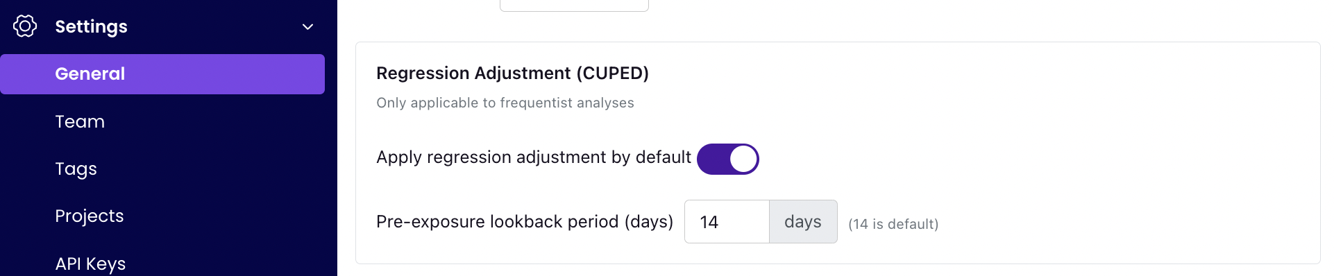 Organization-level CUPED Setting