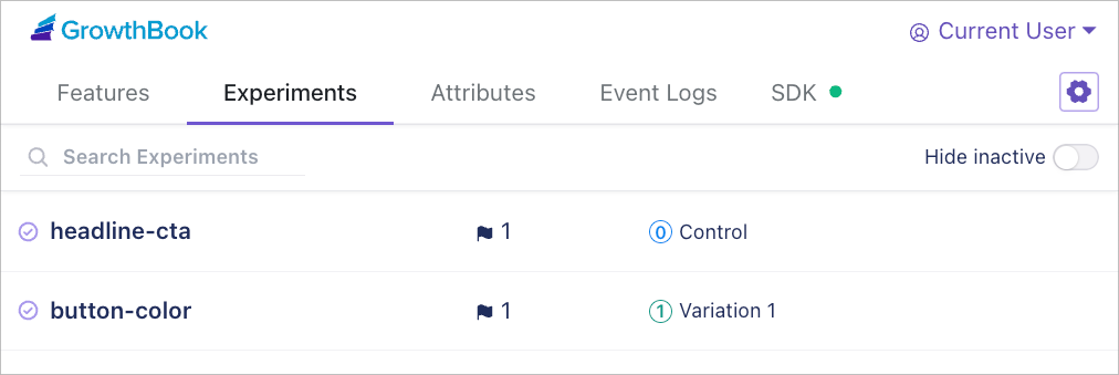 Experiments overview