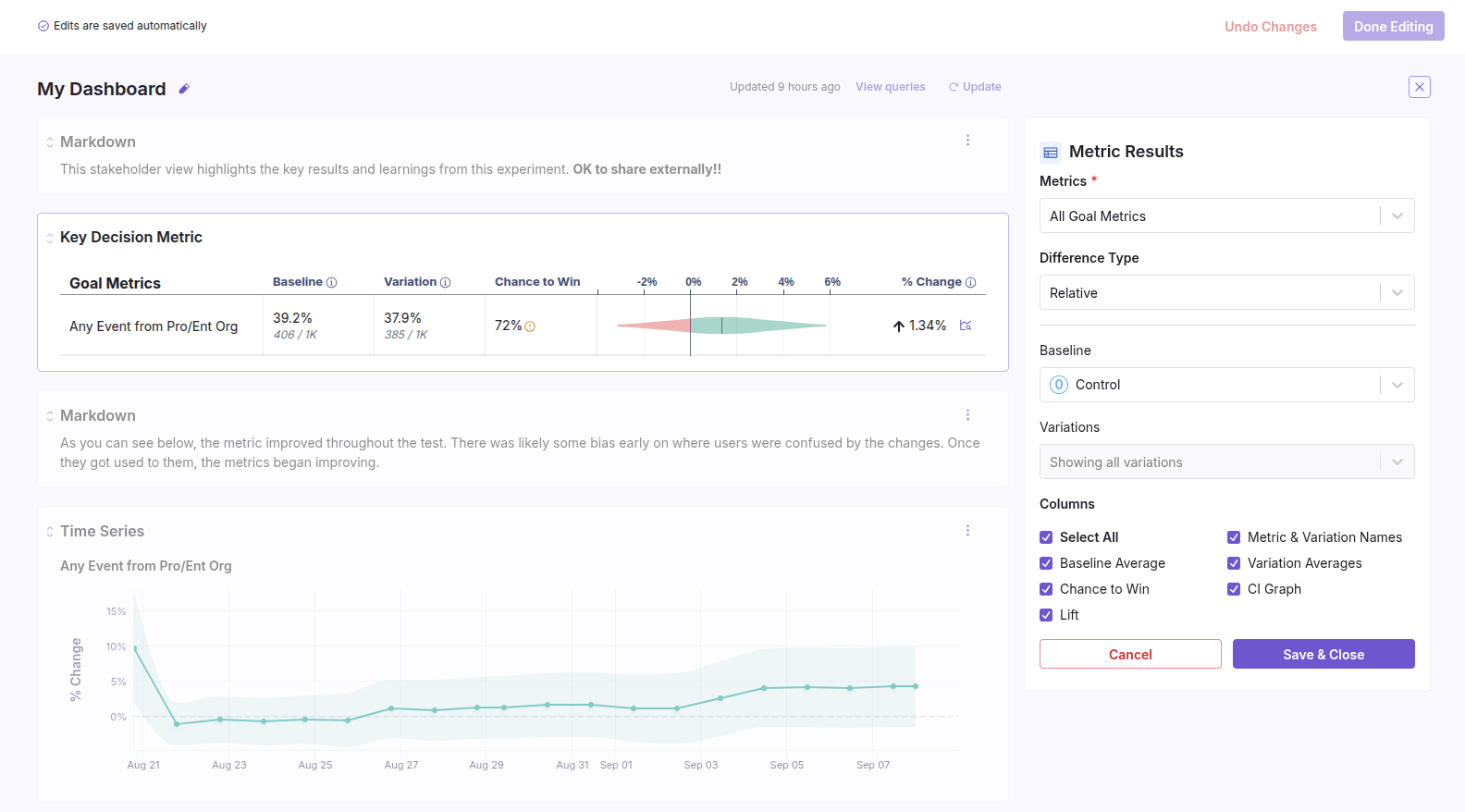 Experiment Dashboard