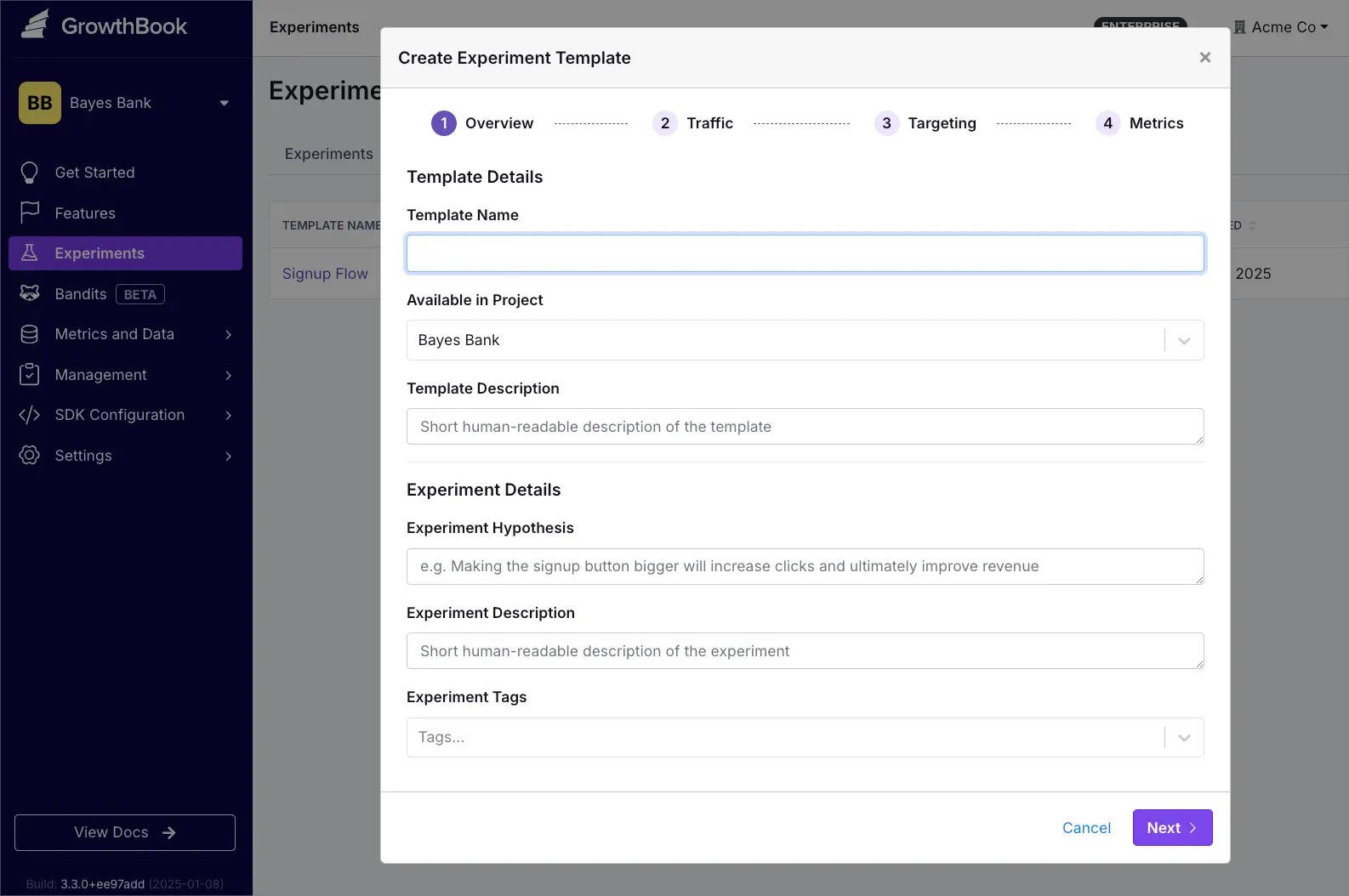 Creating an Experiment Template