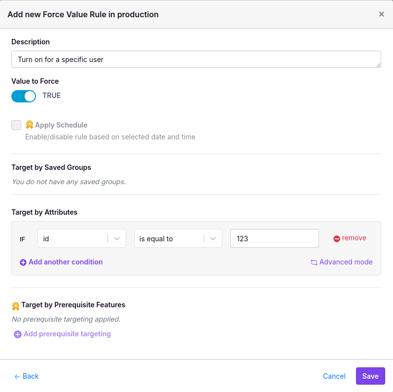 GrowthBook Targeting Rule