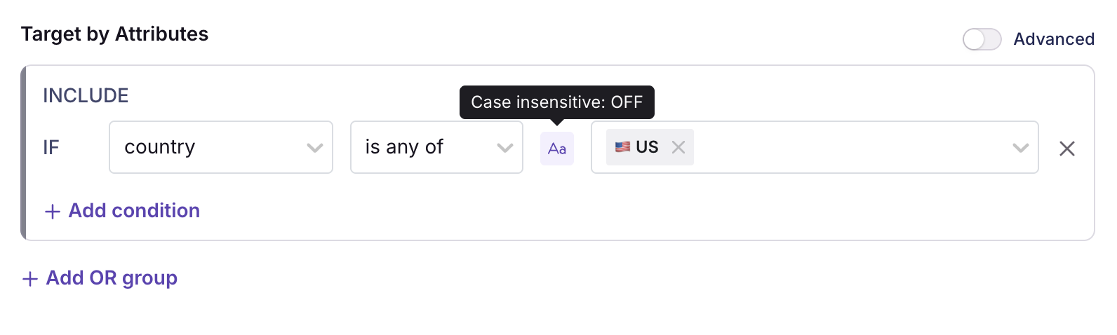 Case insensitive toggle