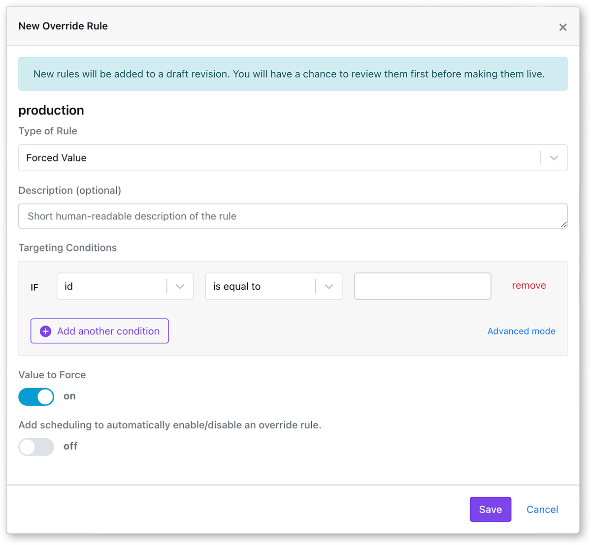 Force rule UI