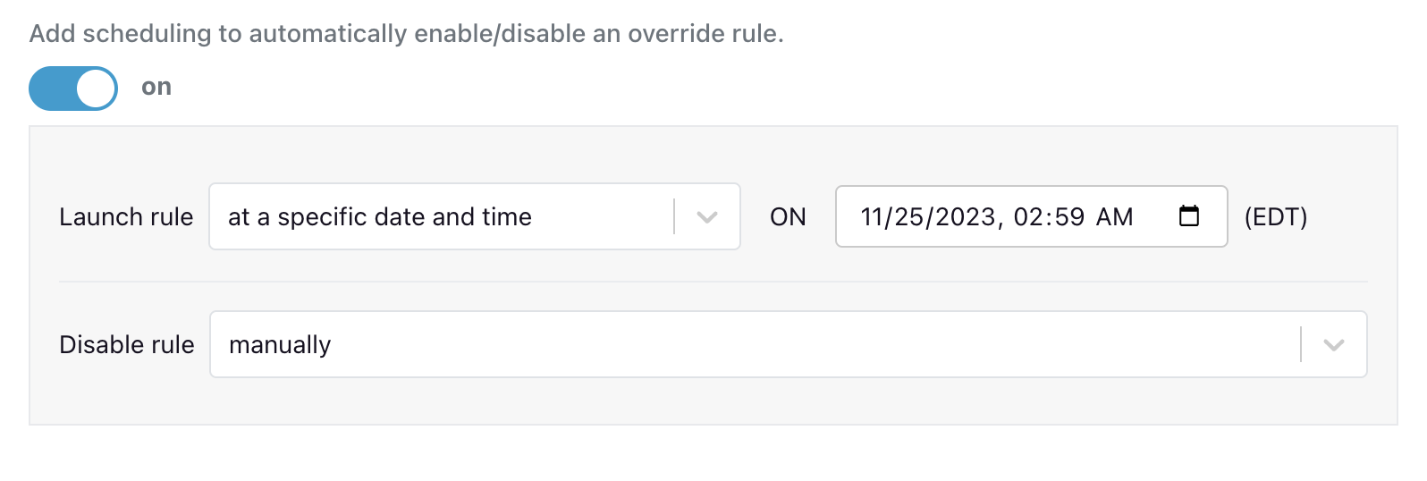 Feature Scheduling