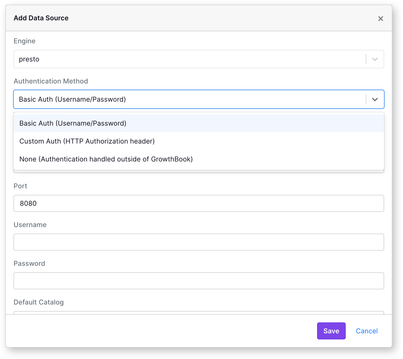 Connecting to Prestodb or Trino in GrowthBook