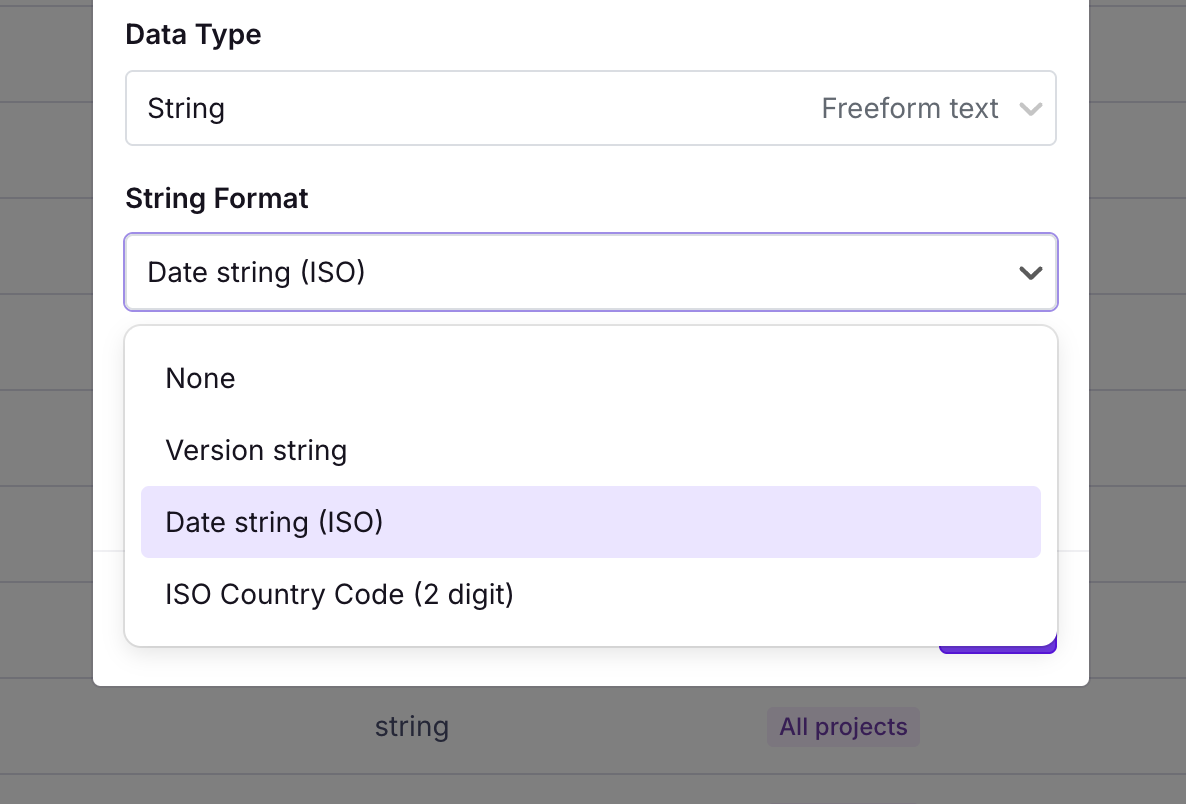 Date string attribute
