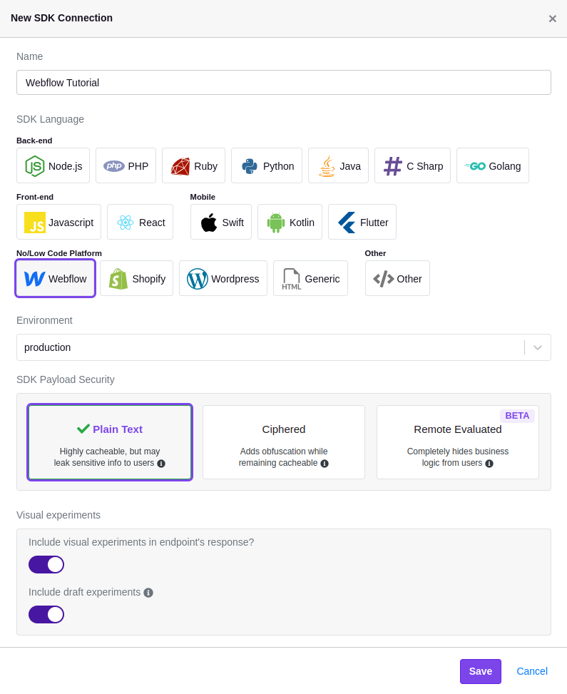 Add SDK Connection