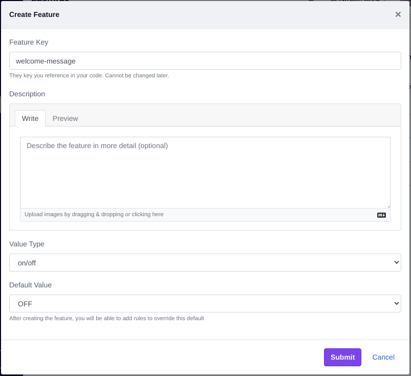 GrowthBook Create Feature